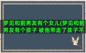 梦见和前男友有个女儿(梦见和前男友有个孩子 被他带走了孩子不认识我)